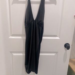 Ribbed Halter Top Black Mini Dress Size Medium